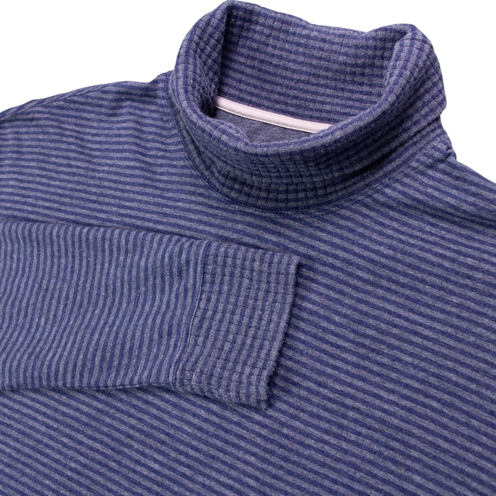 Paul Stuart Mens‎ XL Blue Stripe Rollneck Turtleneck Cotton Sweater